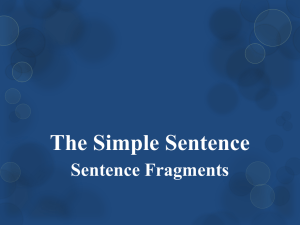 The Simple Sentence - Perry Local Schools