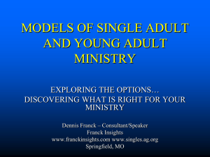 MODELS FOR SINGLE ADULT MINISTRY