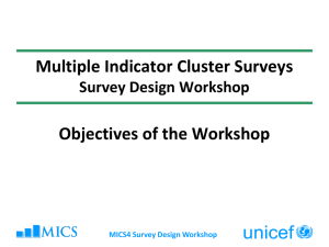 MICS4 Survey Design Workshop