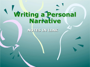 Writing a Personal Narrative