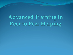 Advanced Peer to Peer Helpers Presentation