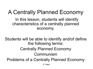 A Centrally Planned Economy - White Plains Public Schools