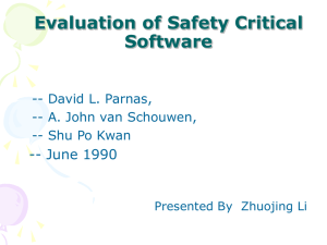 Evaluation of Safety Critical Software