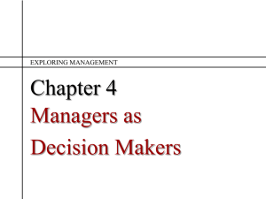 Ch 4 Managers as Decision Makers
