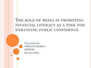 The role of media in promoting financial literacy as a tool for