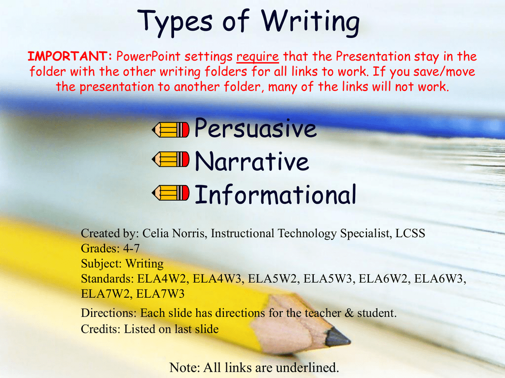 Types Of Writing LCSS