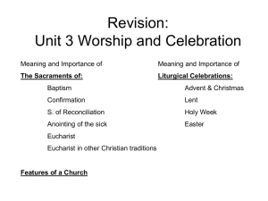 Revision: Unit 3 Worship and Celebration