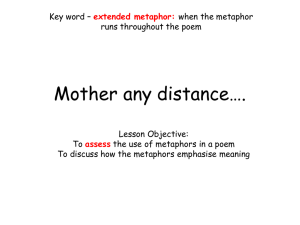 Mother any distance…. - Gstoun Year 11 English Revision
