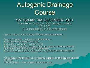 One Day Adult Autogenic Drainage Course