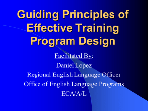 Guiding Principles of Effective Training Program Design