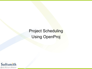 Project scheduling using OpenProj