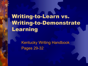Writing-to-Learn vs. Writing-to