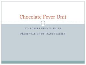 Chocolate Fever Unit - Randi Lesser: A Teaching Portfolio