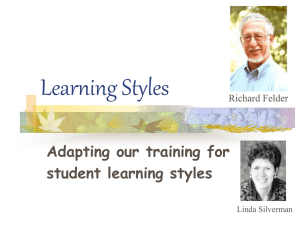 Learning Styles - Felder model
