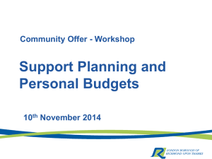 Support Planning and Personal Budgets – Service Users
