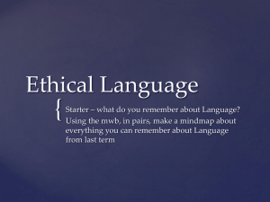 Ethical language - mrslh Philosophy & Ethics
