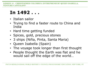 Christopher Columbus, Entrepreneur? - MSH