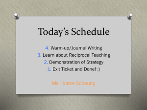 Reciprocal Teaching - Ms. Ibarra