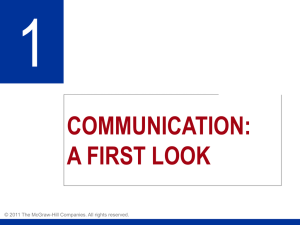 Chapter 1 – Communication: A First Look