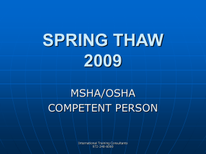 Competent Person MSHA vs OSHA