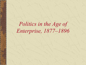 Politics in the Age of Enterprise, 1877–1896