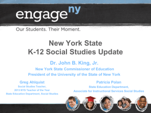 NYS K-12 Social Studies Update