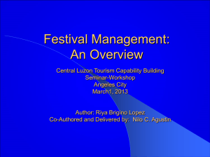 On Festival Planning by Nilo Agustin