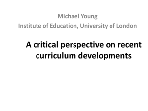 A critical perspective on recent curriculum developments