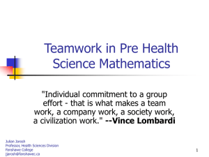 Teamwork in Math 1024