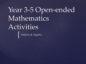 Year 3-5 Open-ended Mathematics Activities