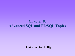 Advanced SQL, PL/SQL