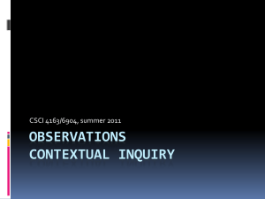 Observations contextual inquiry
