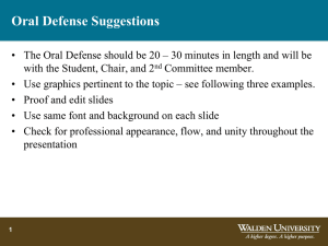 Oral Defense Suggestions - Center for Research Quality