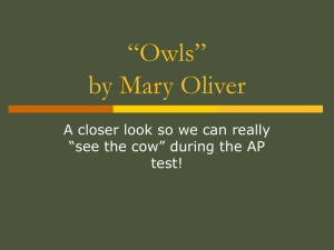 “Owls” by Mary Oliver