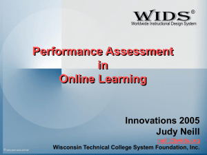 Performance Assessment in Online Learning