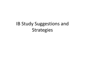 IB Study Suggestions and Strategies