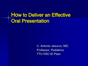 How to Deliver an Effective Oral Presentation