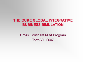 the integrative business simulation - Duke University`s Fuqua School