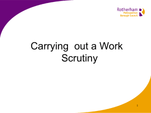 carrying out a work scrutiny
