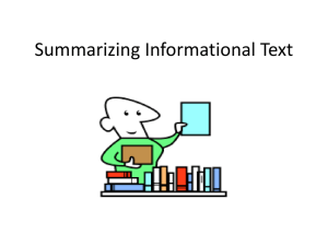 Summarizing Informational Text