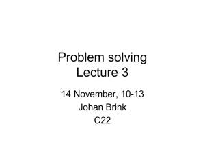Lecture 3 problem solving