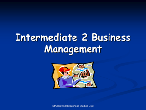 Intermediate 2 Business Management