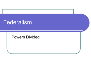 Federalism and division of power