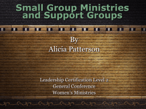Small Group Ministries and Support Groups
