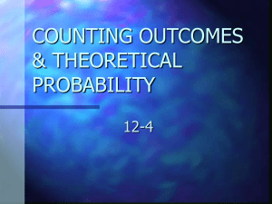 COUNTING OUTCOMES & THEORETICAL PROBABILITY