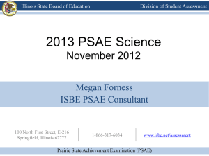 2013 PSAE Science PowerPoint Presentation