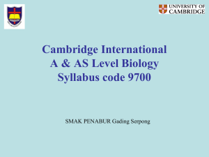 Cambridge International A & AS Level Biology Syllabus code 9700