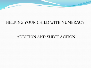 Key stage 1 Addition and subtraction