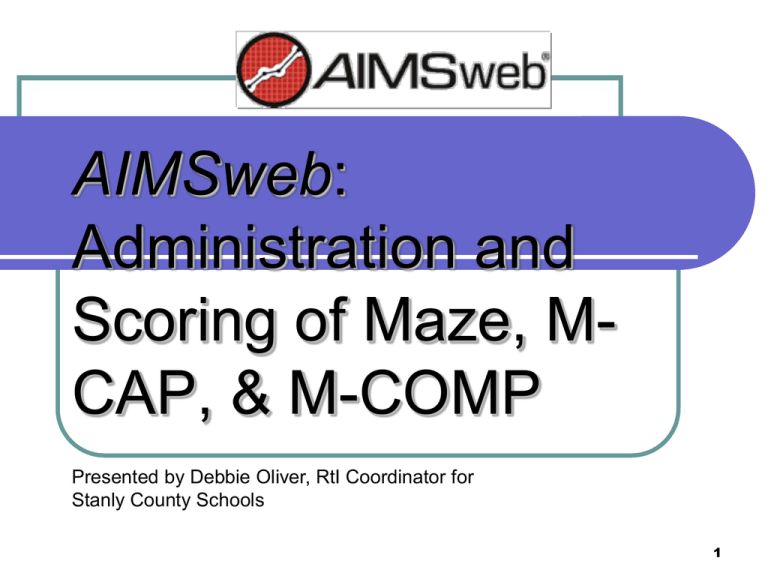 AIMSweb R CBM Administration And Scoring