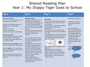 Shared Reading Plan – My Sloppy Tiger